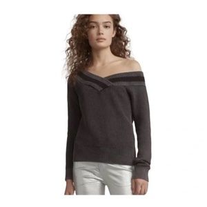 Rag & Bone Dawn Off The Shoulder Sweater Gray x Black Size XS